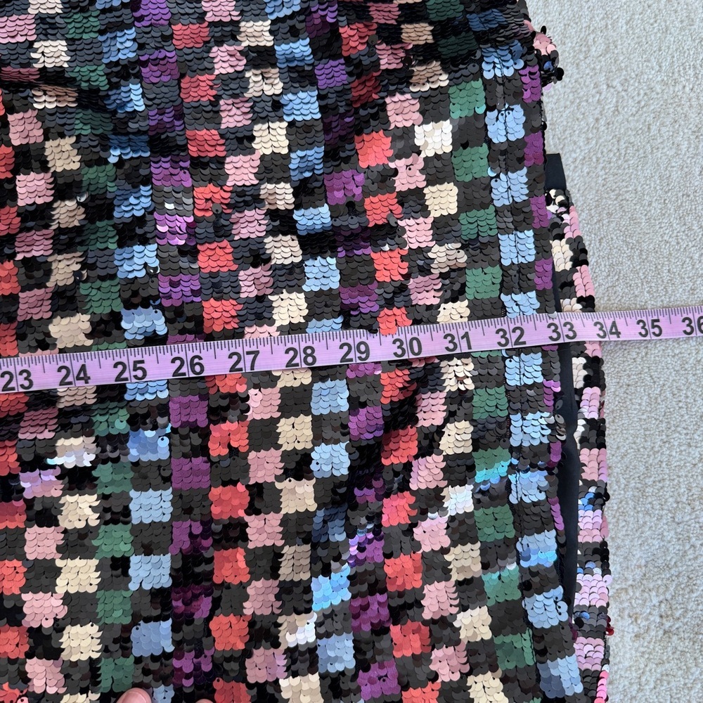 NEW Buru Mod Colorful Sequin Checkered Mini Dress L - Picture 10 of 11